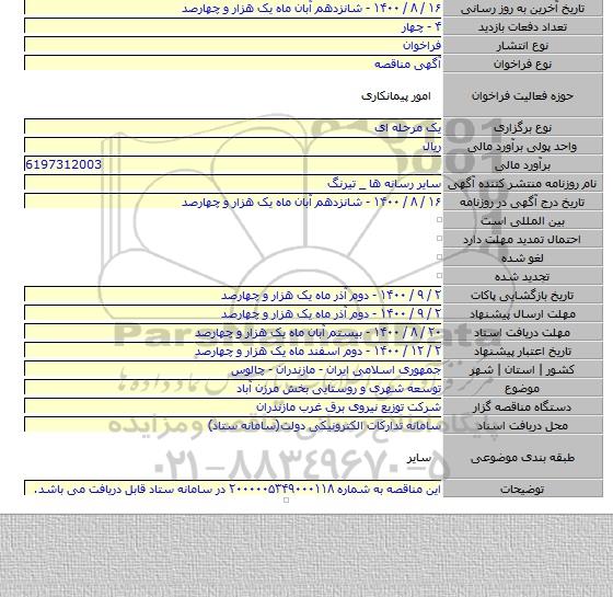 توسعه شهری و روستایی بخش مرزن آباد