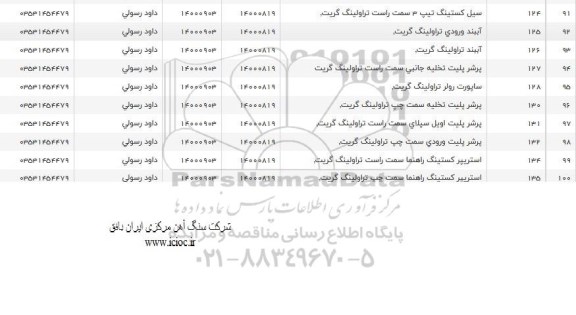 استعلام، استعلام سیل کستینگ تیپ 3 سمت راست تراولینگ گریت 	 و...