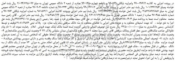مزایده،مزایده فروش سه دانگ سرقفلی یک باب مغازه جزء پلاک ثبتی 19081/3526