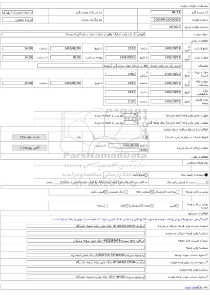 فروش یک باب واحد تجاری  واقع در خیابان جهاد سازندگی (چنچنه)