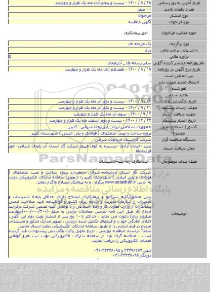 پروژه ساخت و نصب علمکهای ( فولادی و پلی اتیلنی ) شهرستان کلیبر