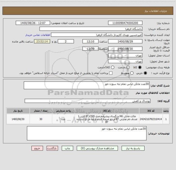 استعلام 30عدد مانکن لباس تمام تنه سوزن خور