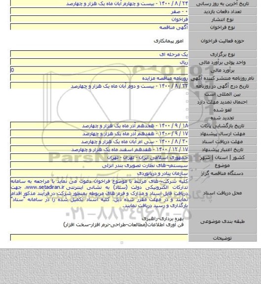 سیستم¬های نظارت تصویری بندر انزلی