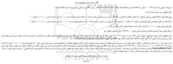 مزایده،مزایده فروش بوبین پلاستیکی دستگاه فینیشر ریسندگی به طول 30 سانتیمتر و..