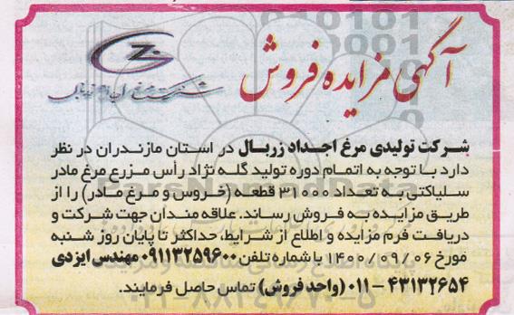 مزایده خروس و مرغ مادر