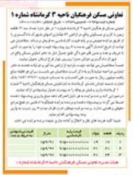 مزایده  مزایده فروش سه قطعه زمین با کاربری مسکونی شماره یک 