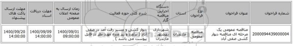 مناقصه عمومی یک مرحله ای مناقصه دیوار کشی صفی آباد