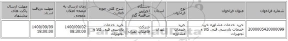 خرید خدمات مشاوره خرید خدمات بازرسی فنی کالا و تجهیزات