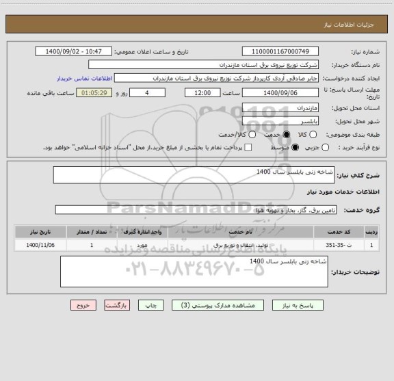 استعلام شاخه زنی بابلسر سال 1400