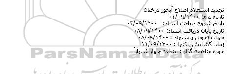 استعلام، تجدید استعلام اصلاح آبخور درختان