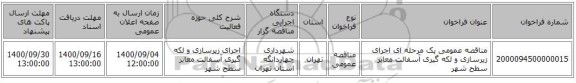 مناقصه عمومی یک مرحله ای اجرای زیرسازی و لکه گیری آسفالت معابر سطح شهر
