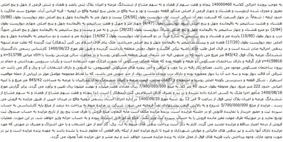 مزایده ششدانگ عرصه و اعیان پلاک ثبتی پانصد و هفتاد و شش فرعی از چهل و پنج اصلی 