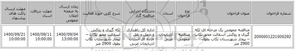مناقصه عمومی یک مرحله ای لکه گیری و روکش آسفالت محور تکاب – بیجار شهرستان تکاب بطول 2900 متر