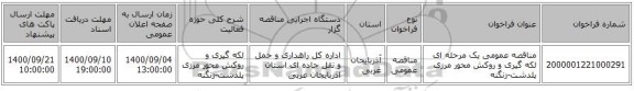 مناقصه، مناقصه عمومی یک مرحله ای لکه گیری و روکش محور مرزی پلدشت-زنگنه ‏‏‏‏، سامانه تدارکات الکترونیکی دولت