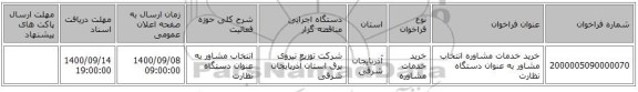 خرید خدمات مشاوره انتخاب مشاور به عنوان دستگاه نظارت