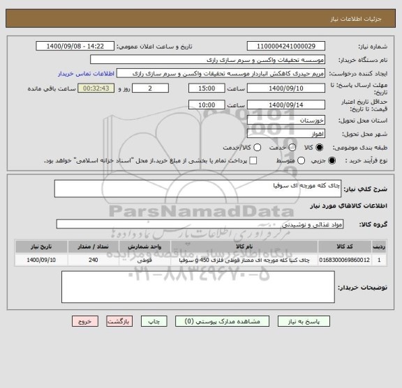 استعلام چای کله مورچه ای سوفیا 