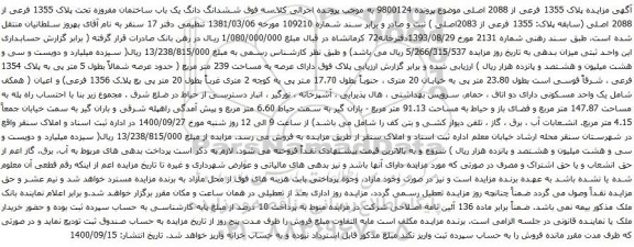 مزایده ششدانگ دانگ یک باب ساختمان