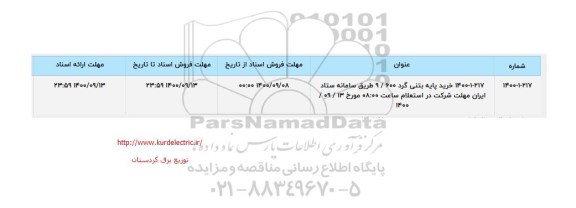 استعلام خرید پایه بتنی گرد 600-9 