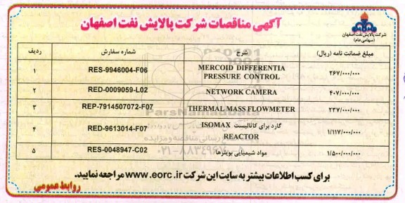 مناقصات،مناقصات network camera 	