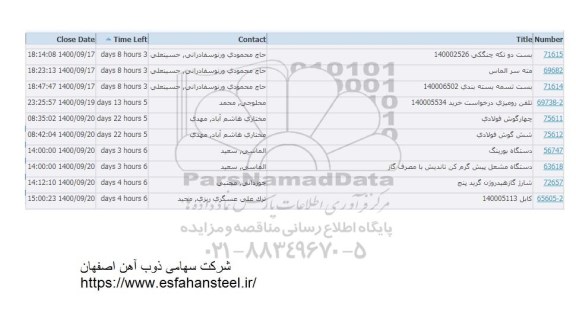 استعلام بست دو تکه چنگکی 140002526و...