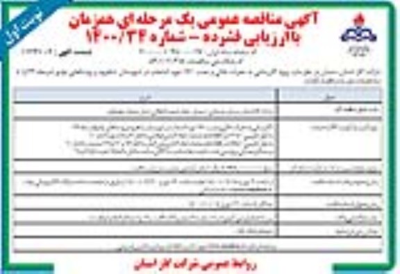 مناقصه پروژه گازرسانی به حفرات خالی ...