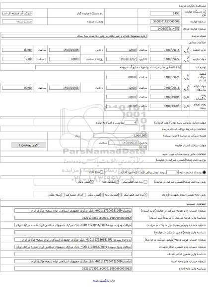 اجاره مجموعه باغات و زمین های مزروعی به مدت سه سال