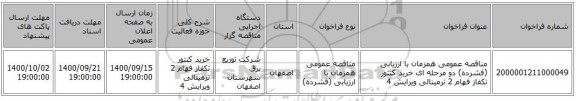 مناقصه عمومی همزمان با ارزیابی (فشرده) دو مرحله ای خرید کنتور تکفاز فهام 2 ترمینالی ویرایش 4
