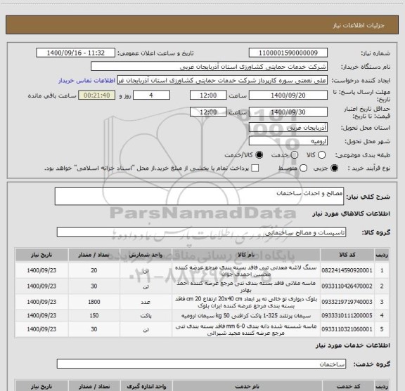 استعلام مصالح و احداث ساختمان