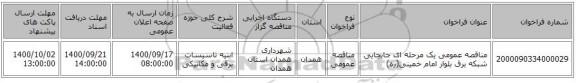 مناقصه عمومی یک مرحله ای جابجایی شبکه برق بلوار امام خمینی(ره)