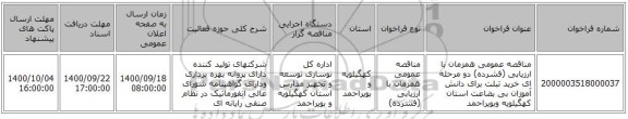 مناقصه عمومی همزمان با ارزیابی (فشرده) دو مرحله ای خرید  تبلت برای دانش آموزان بی بضاعت استان کهگیلویه وبویراحمد 