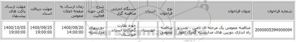 مناقصه عمومی یک مرحله ای تامین ، نصب و راه اندازی دوربین های مداربسته گمرک اهواز