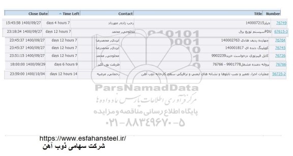 استعلام چیلر 140007215......