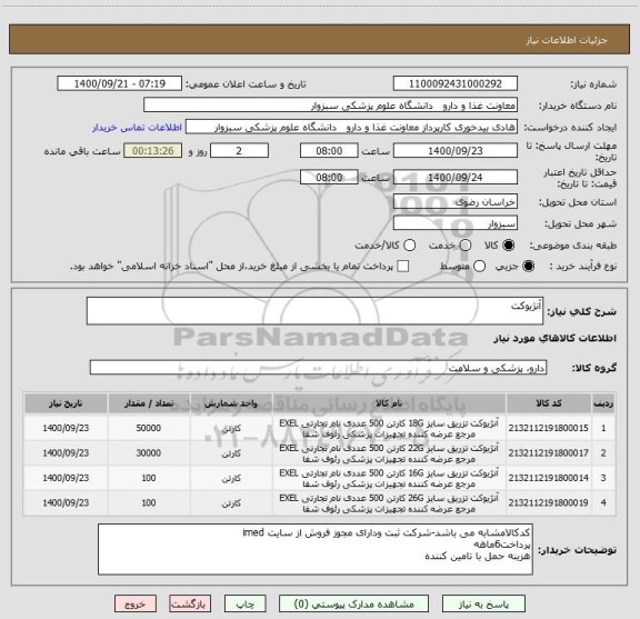 استعلام آنژیوکت