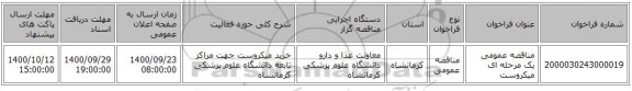 مناقصه عمومی یک مرحله ای میکروست