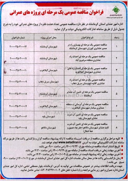 فراخوان مناقصه بهسازی راه در مسیر عشایری...