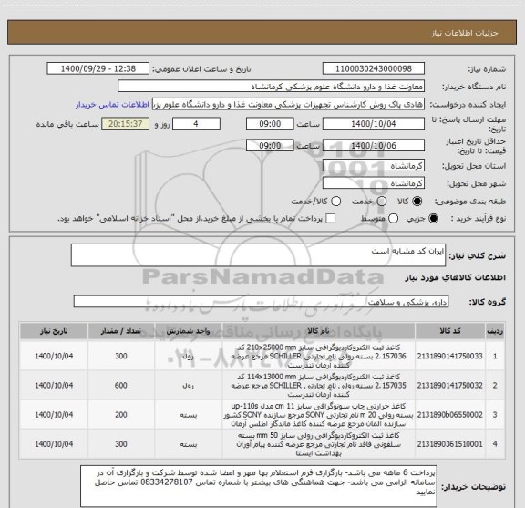 استعلام ایران کد مشابه است