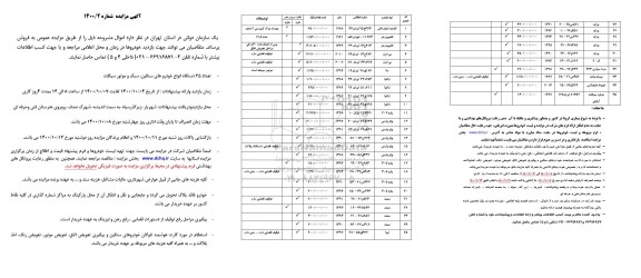 مزایده فروش تعداد 35 دستگاه انواع خودروهای سنگین ،سبک و موتور سیکلت