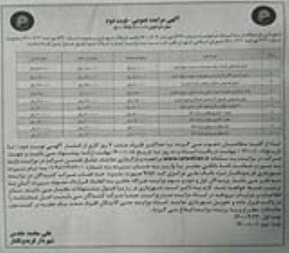 مزایده، مزایده اجاره چمن مصنوعی و زمین تنیس و ...- نوبت دوم