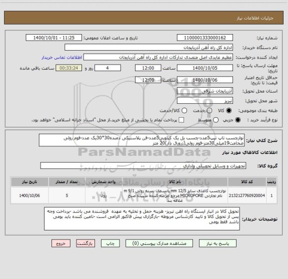استعلام نوارچسب تاپ تیپ5عدد-چسب بل یک کیلویی5عدد-فن پلاستیکی دمنده30*30یک عدد-فوم رولی ضخامت19میلی30متر-فوم رولی(زرورق دار)20 متر
