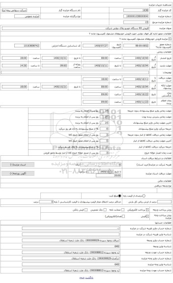 مزایده ، ردیف 3- پژو 405 شاسی 309789