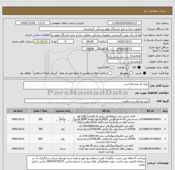 استعلام ایران کد مشابه است