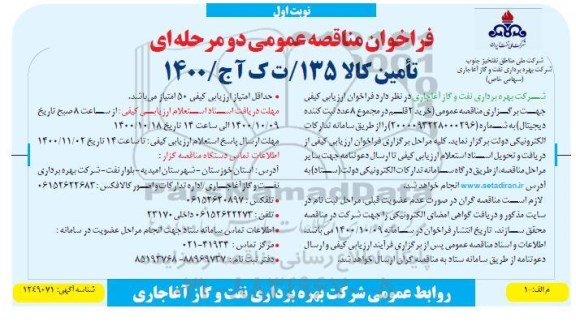مناقصه خرید 2 قلم در مجموع 8 عدد ثبت کننده دیجیتال