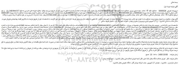 مزایده،مزایده فروش پلاک ثبتی شماره 179 فرعی از 1 اصلی