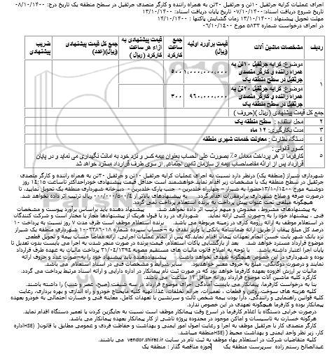 استعلام عملیات کرایه جرثقیل 10تن و 20 تن به همراه راننده