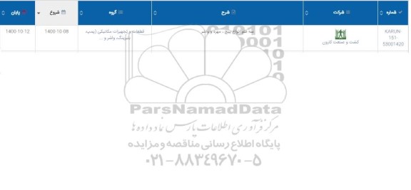 استعلام سه قلم انواع پیچ، مهره و واشر