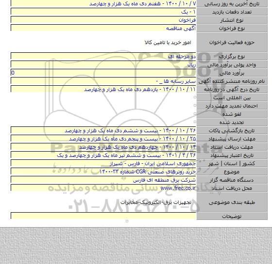 خرید روترهای صنعتی CGR شماره ۳۳-۱۴۰۰