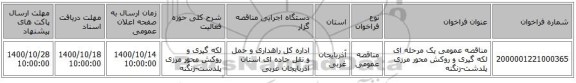 مناقصه عمومی یک مرحله ای لکه گیری و روکش محور مرزی پلدشت-زنگنه ‏‏‏‏