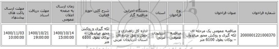 مناقصه عمومی یک مرحله ای لکه گیری و روکش محور میاندوآب – بوکان بطول 6100 متر