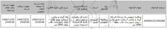 مناقصه عمومی یک مرحله ای لکه گیری و روکش آسفالت محور تکاب – بیجار شهرستان تکاب بطول 2900 متر
