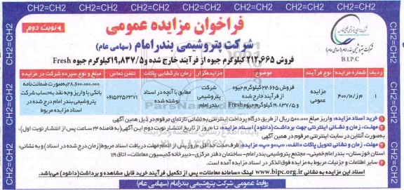 فراخوان مزایده فروش 212.665 کیلوگرم جیوه از فرآیند خارج شده ...
